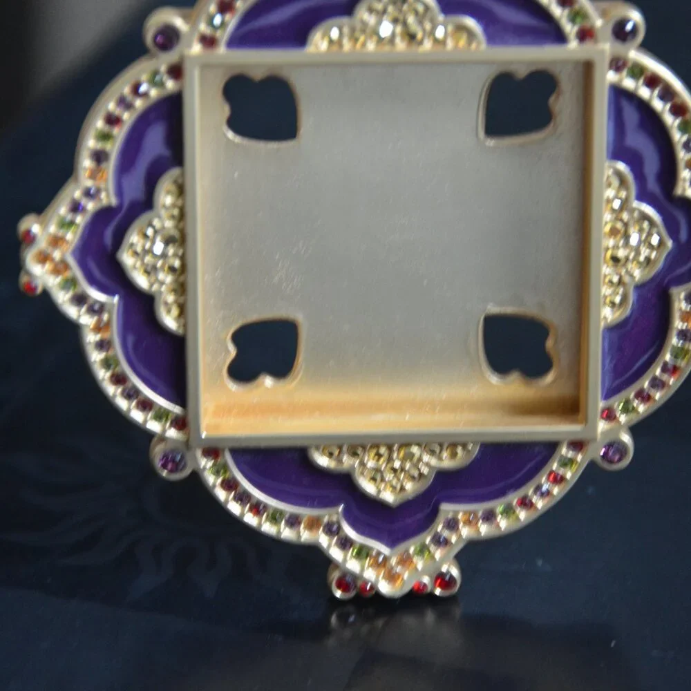 RARE JAY STRONGWATER WARNER TIARA SCROLL PAVE DIAMOND LACE CRYSTAL ENAMEL FRAME